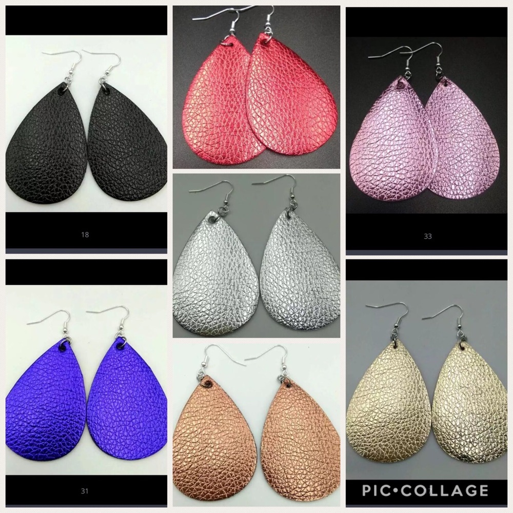 2 FOR $13 Leather teardrop earrings